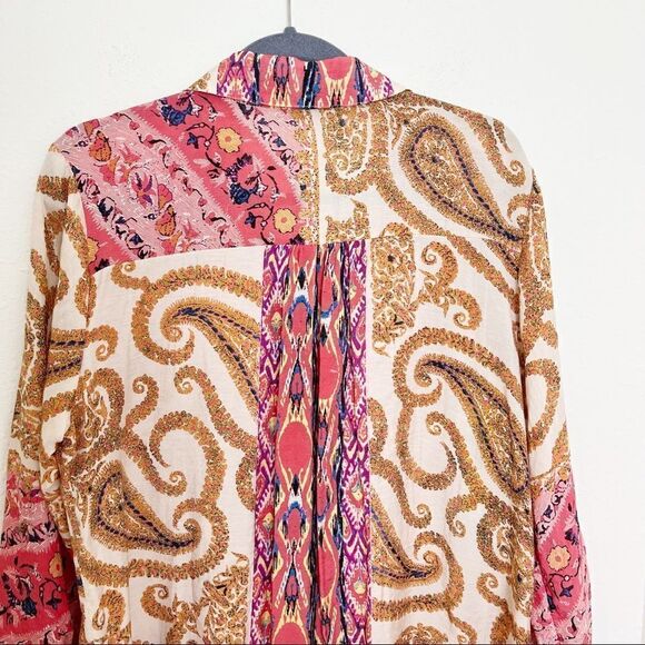 Soft Surroundings Brynn Mix Patterned Velvet Tunic Blouse - Picture 6 of 9